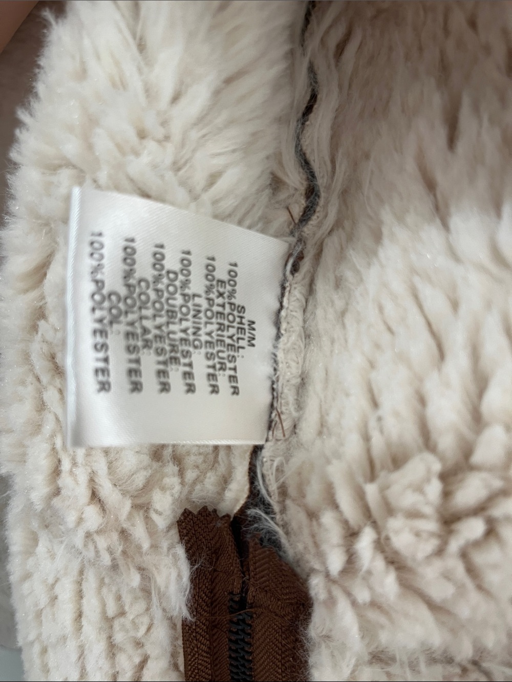 Sleeveless Faux Shearling Vest in Brown/Cream- size Medium - Picture 3 of 11